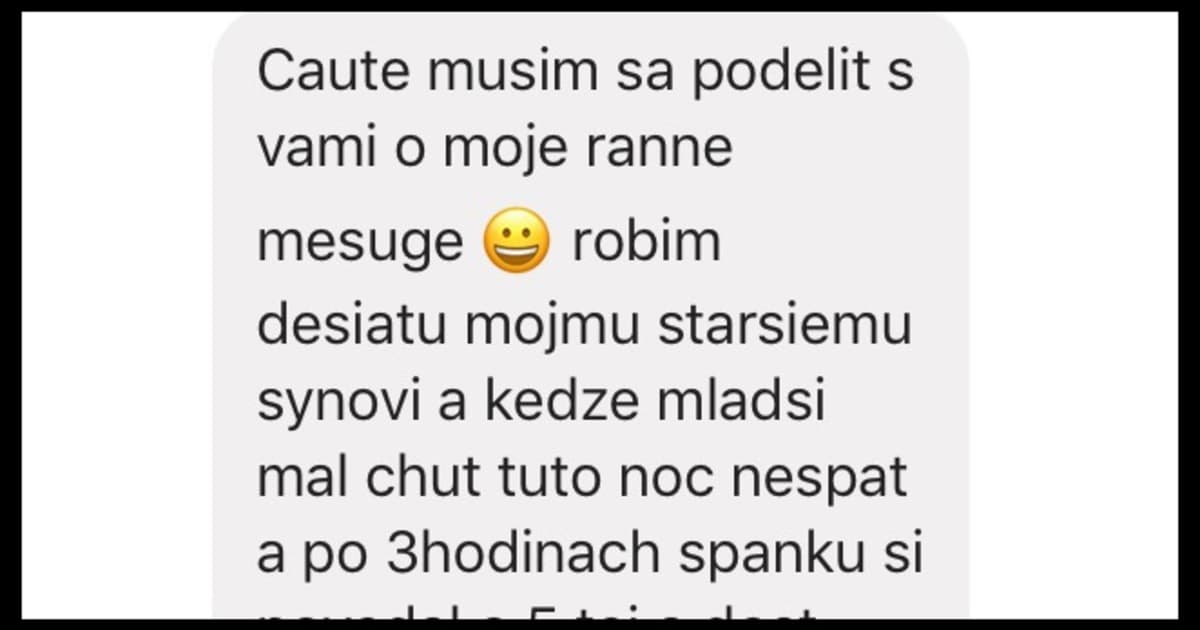 Keď mamu dvoch detí zasiahne ráno mešuge!