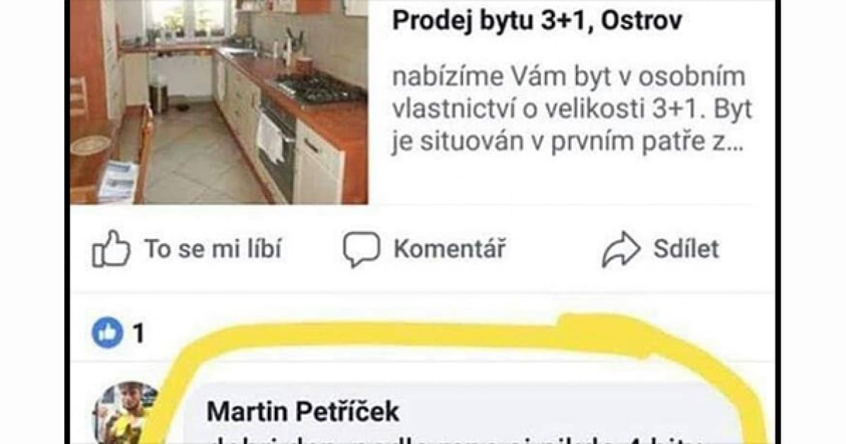 Pod týmto inzerátom na byt sa objavil unikátny komentár. Martinovi prekáža zásadná vec!