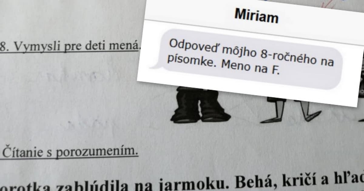 8-ročný mal napísať meno na písmeno F. Hádaj, ktoré mu napadlo ako prvé