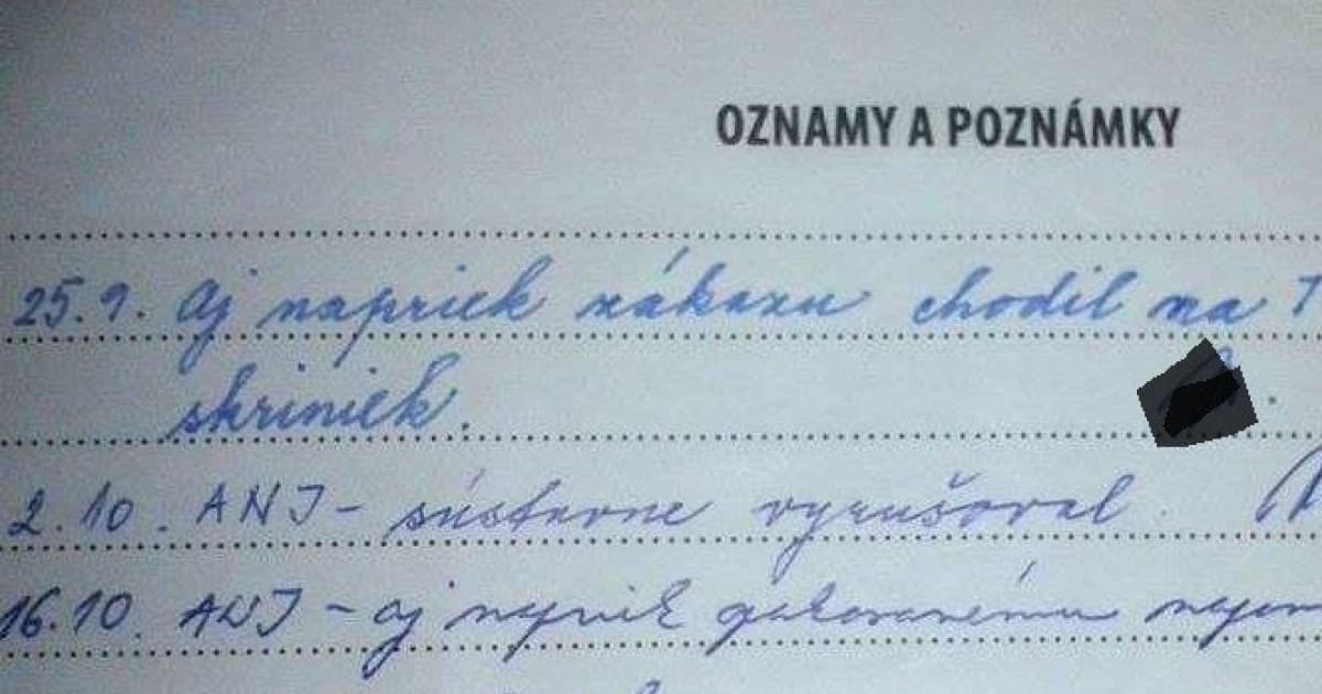 Počas telesnej stále niekam chodil. Aj napriek zákazu. A tak dostal poznámku