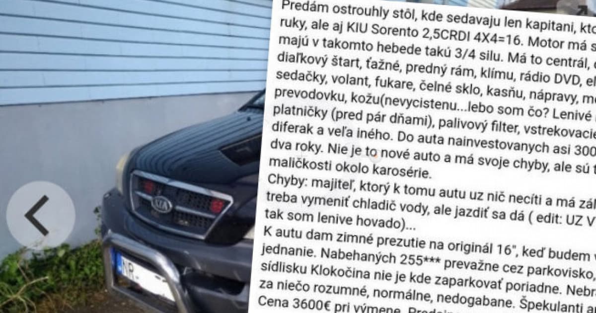 Predáva svoje staré auto, lebo už k nemu nič necíti: „Špekulanti ani vizuálne, hej?“