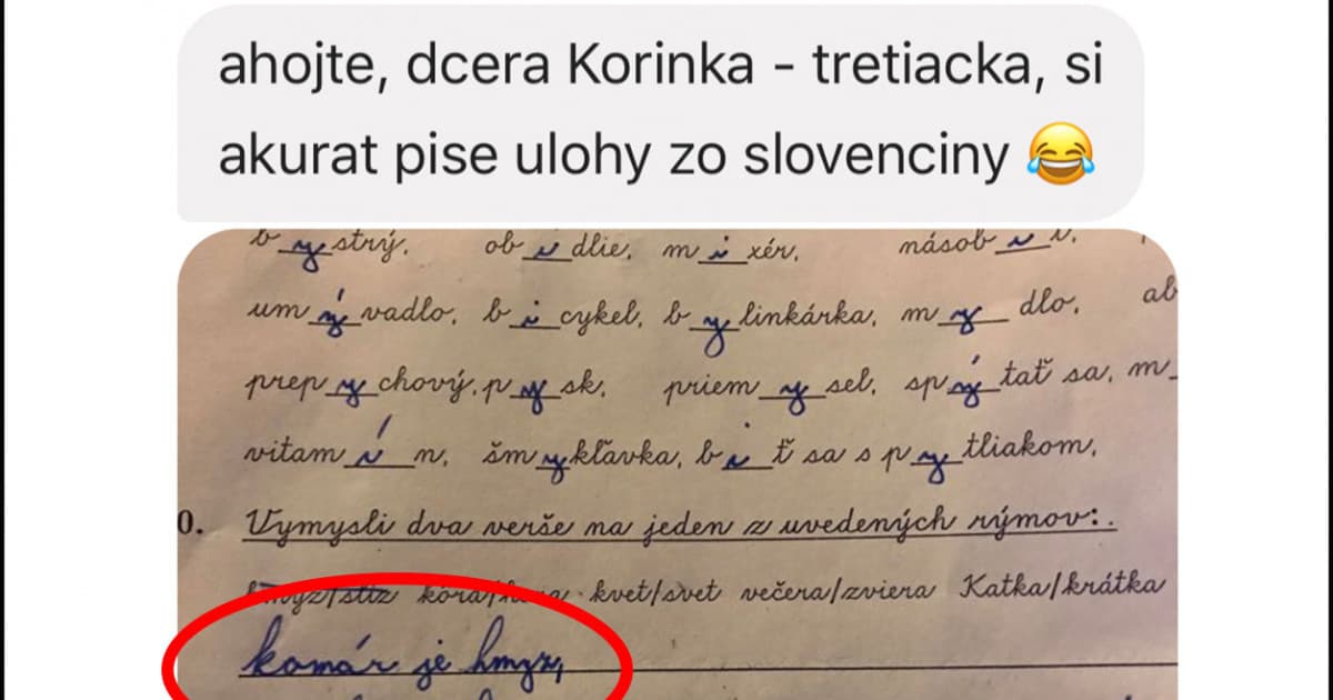 Malá tretiačka mala vymyslieť krátky rým. To, čo vytvorila, pobavilo aj jej maminu