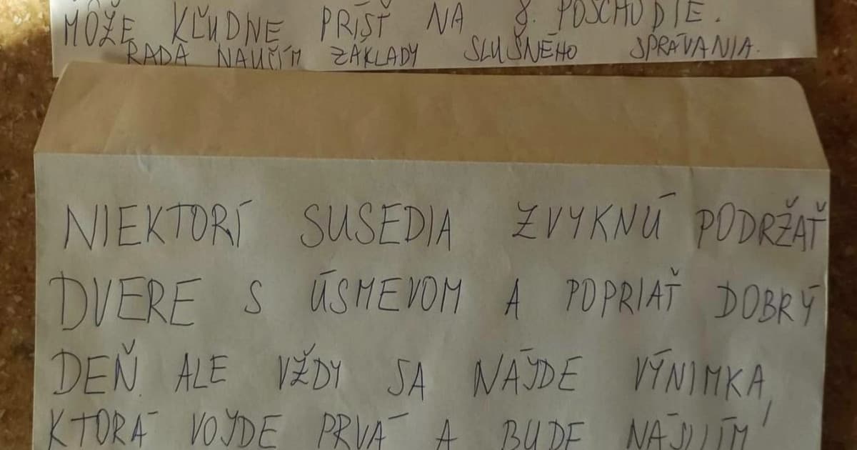 Slušnosť ľudí sa vytráca. Dôkazom je aj tento odkaz pre susedov!