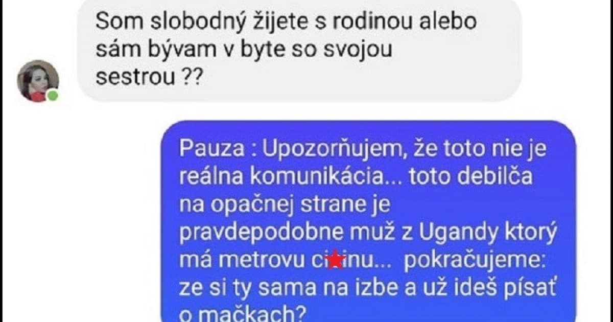 Aj takto môže vyzerať komunikácia s fejkovým profilom, ktorý ti chce ukázať...