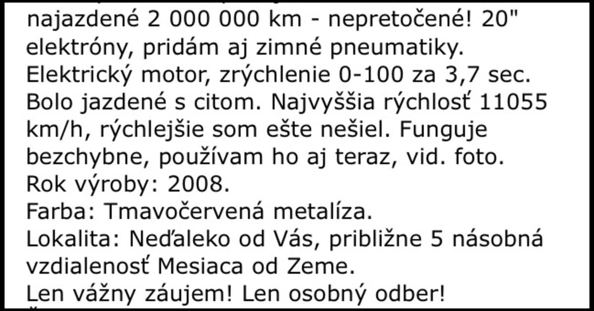 Pozri si fotku a pochopíš, aké auto predáva na bazoši