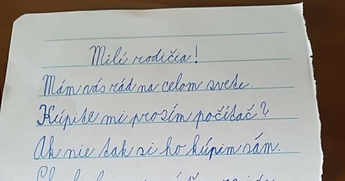 Malý syn napísal rodičom list. Priamo a stručne!