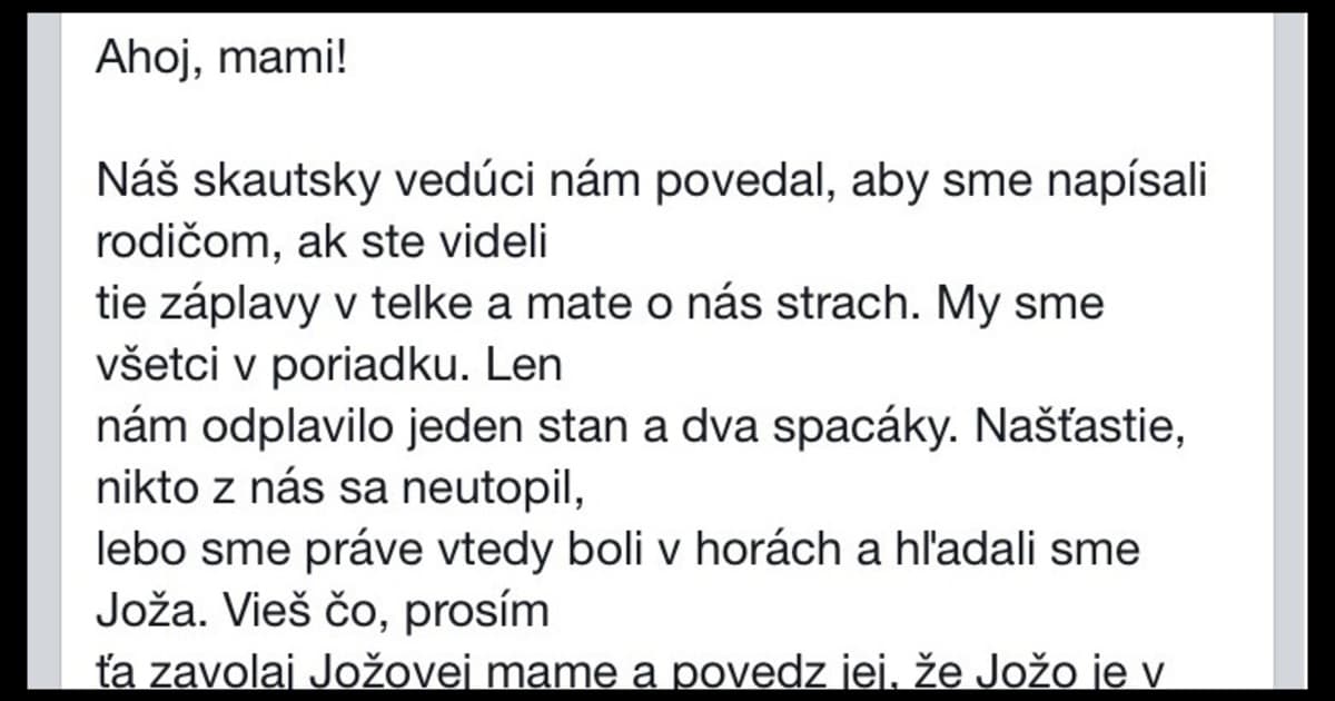 LEGENDA: Malý Vilko píše svojej mame