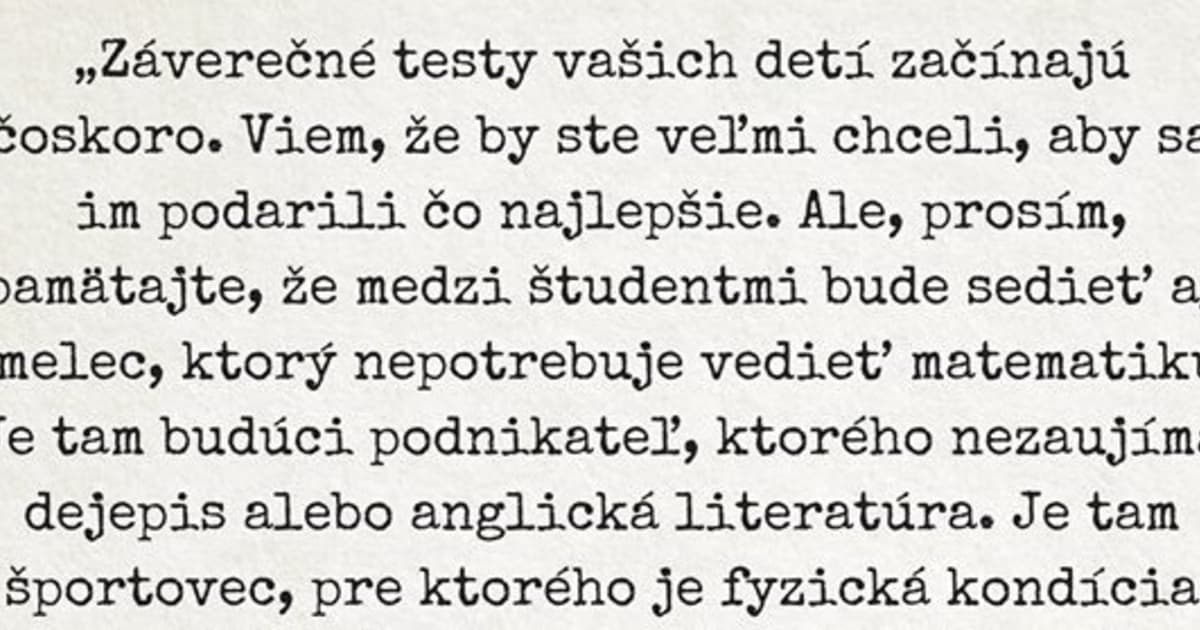 Úprimné slová z listu tohto riaditeľa školy by si mal prečítať každý rodič!
