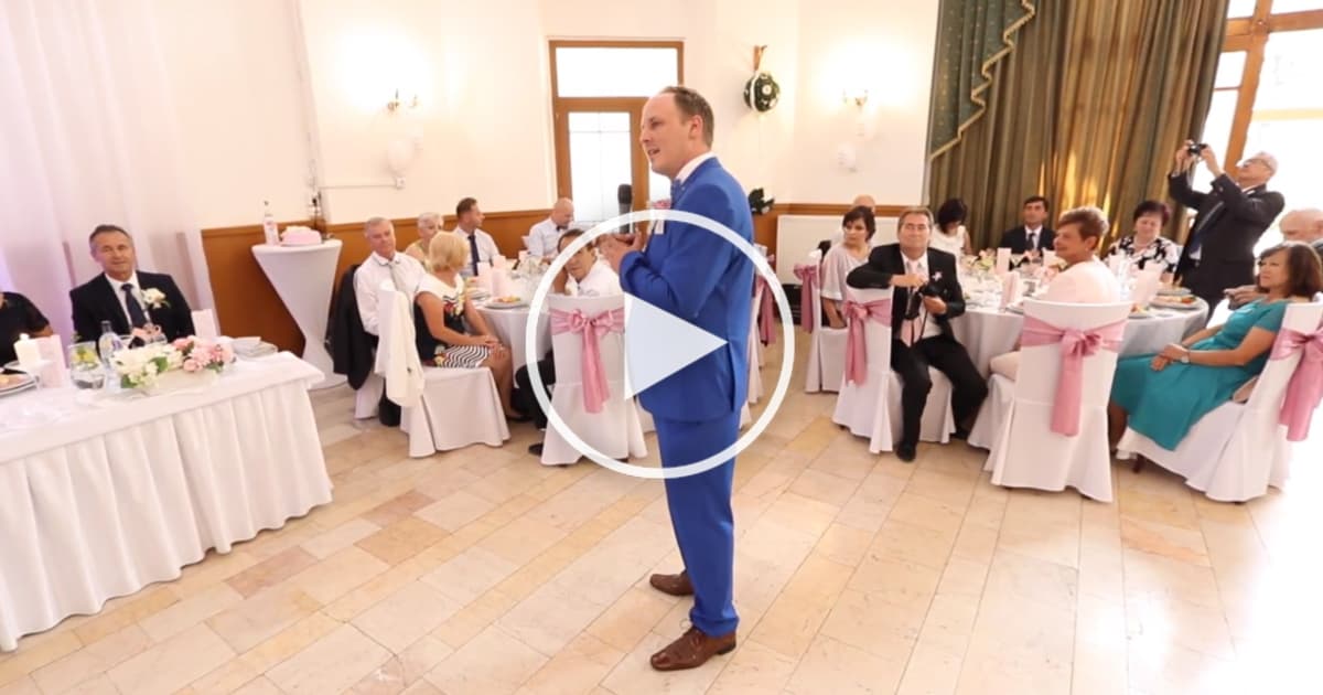 Patrik bol svedok na svadbe najlepšieho kamoša. Namiesto príhovoru si pripravil skvelé video