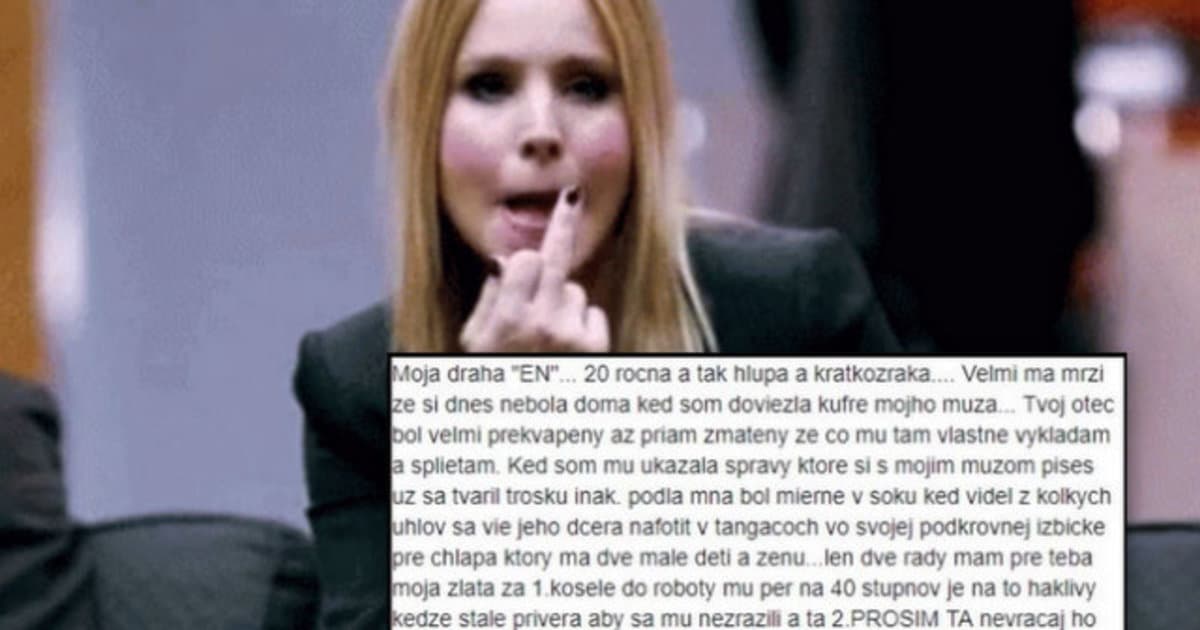 Slovenka nechala mladej milenke svojho muža tento geniálny odkaz!
