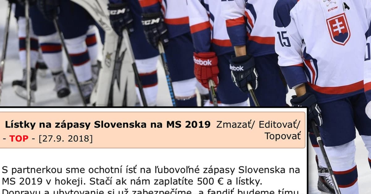 Ivan zháňa lístky na zápasy Slovenska na MS v hokeji 2019. Má to však jeden háčik..