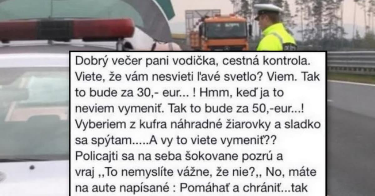 FunSTORY: Keď ťa zastavia policajti a tebe nesvieti svetlo