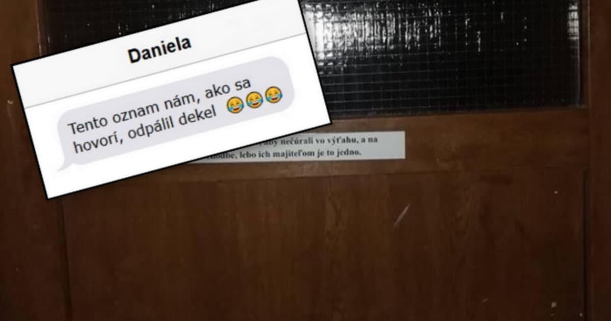 Ten pocit, keď ideš domov a na výťahu na teba čaká takýto oznam