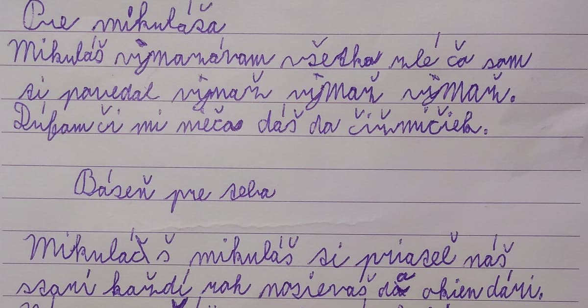 Odpustil Mikuláš vďaka tomuto listu malému 9-ročnému šamanovi?
