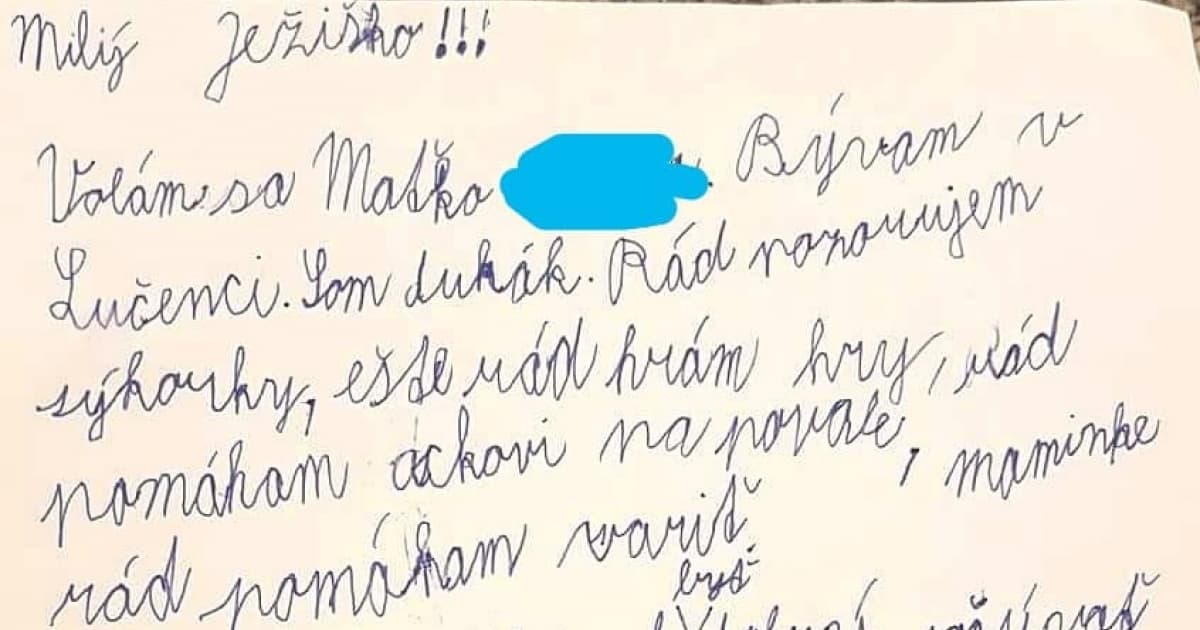 Malý Maťko vie presne , čo chce. Tak píše Ježiškovi!