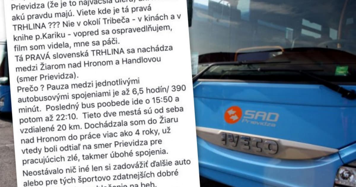 Medzi Prievidzou a Žiarom zrušili autobusy. 6 hodín nepôjde žiaden. Moniku to pekne nahnevalo!