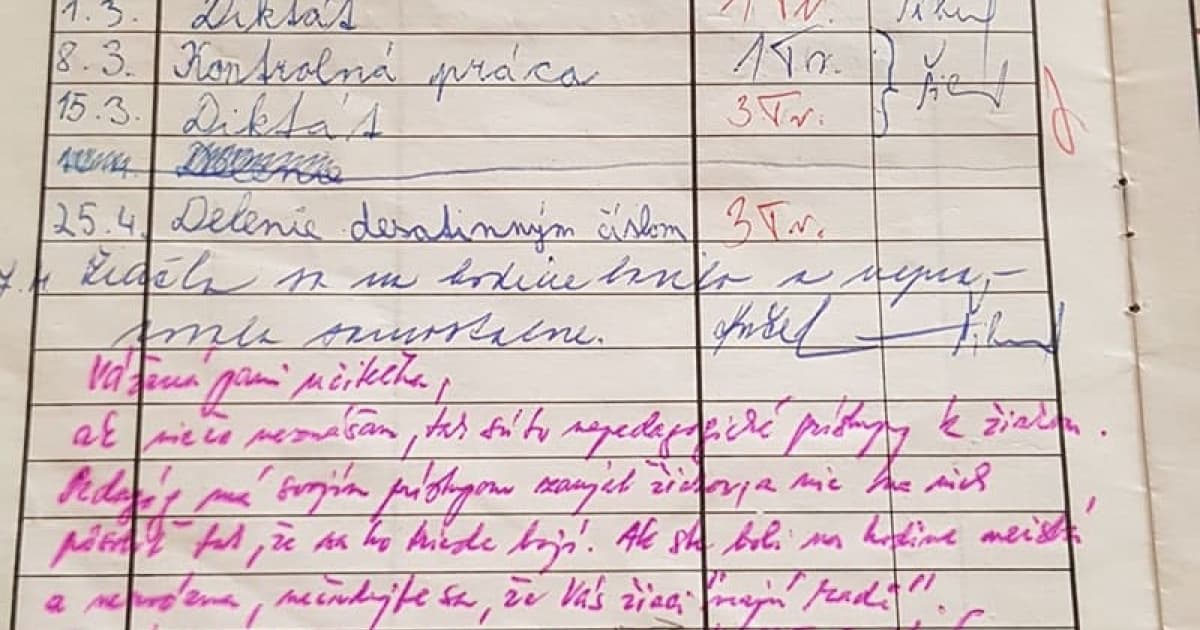 Dostala poznámku, že sa na hodine bavila. Jej otec učiteľke odpísal!