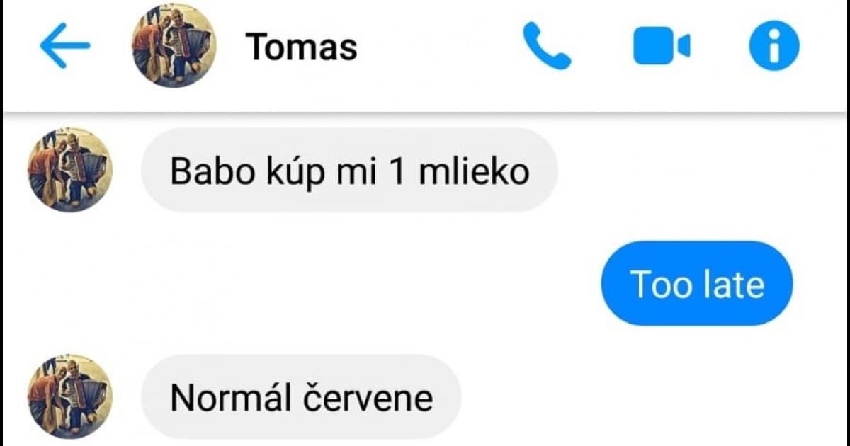 Písal mu kamarát, aby kúpil mlieko. Jeho odpoveď však pochopil úplne inak