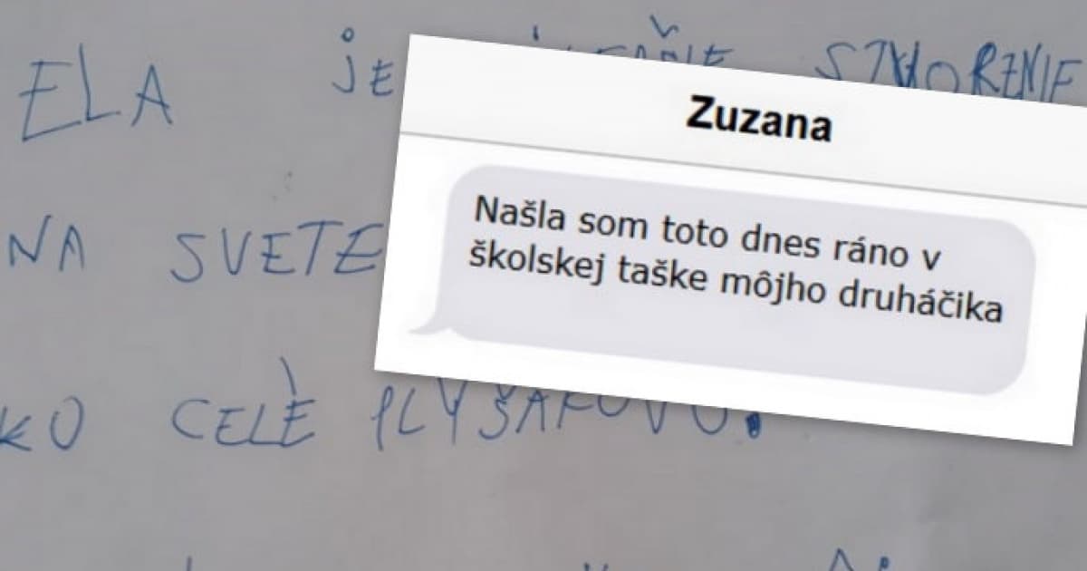 Poslucháčka našla v taške svojho malého syna zaujímavý list