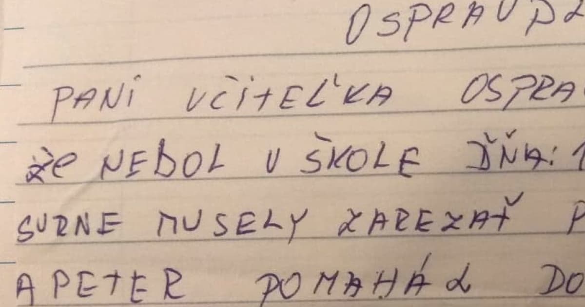 Učiteľka Alena dostala na koniec školského roka takúto ospravedlnenku