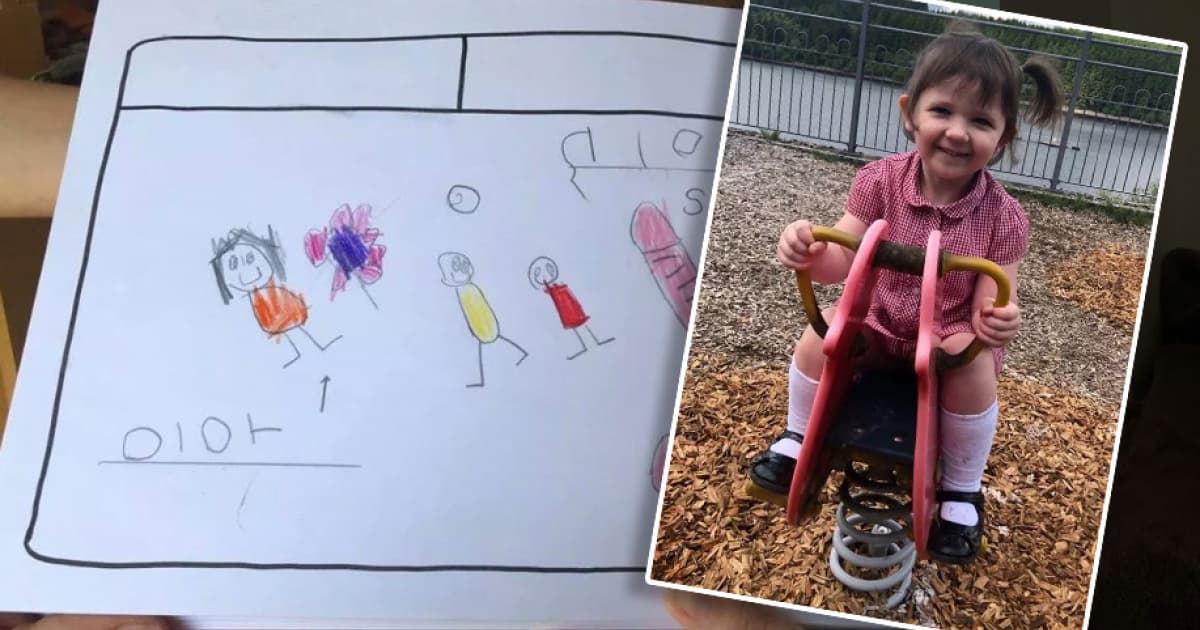 Škôlkarka mala nakresliť zážitok z výletu. Keď učiteľka uvidela jej výtvor, zavolala si mamičku