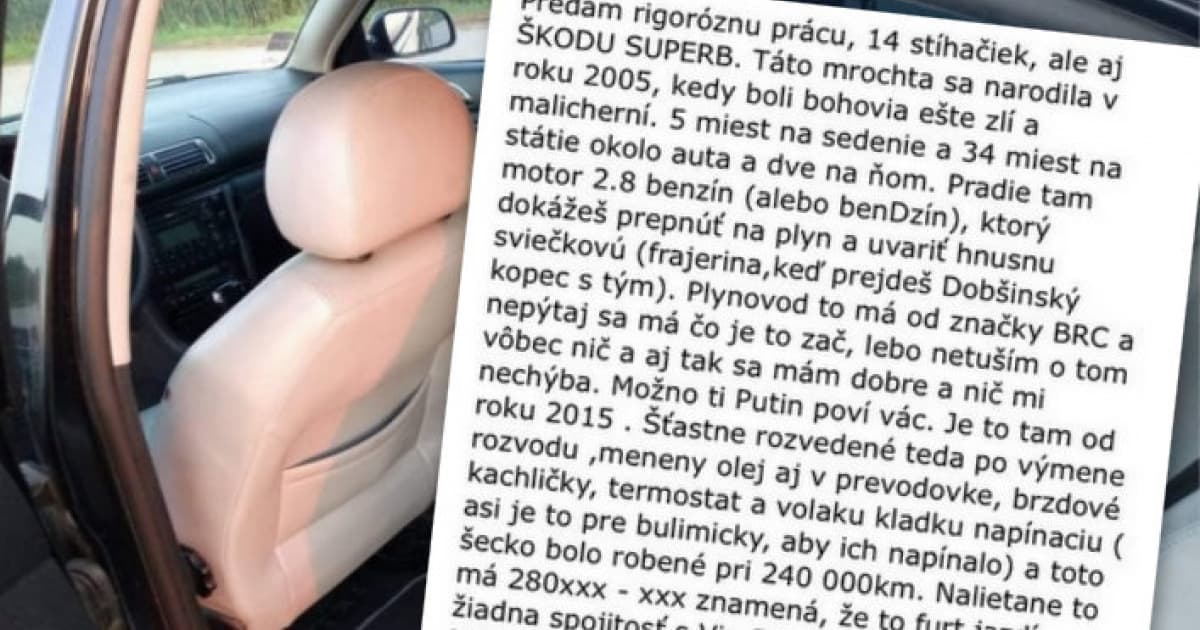 Extrémne vtipný inzerát: „Má to zopár chýb, okrem tej, že to ešte nevlastníš!“