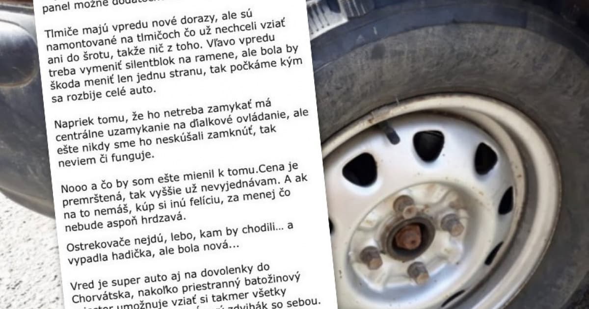 Chlapík vtipným spôsobom predáva člena rodiny: „Do auta zateká len keď prší, inak v pohode“