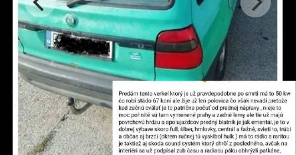 Martin predáva svoju Feliciu. Napísal úprimný inzerát, ktorý stojí za prečítanie