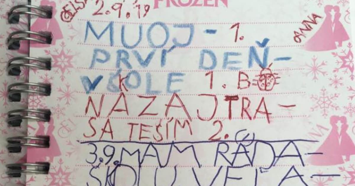 Prváčka Kristínka si píše denník o prvých dňoch v škole