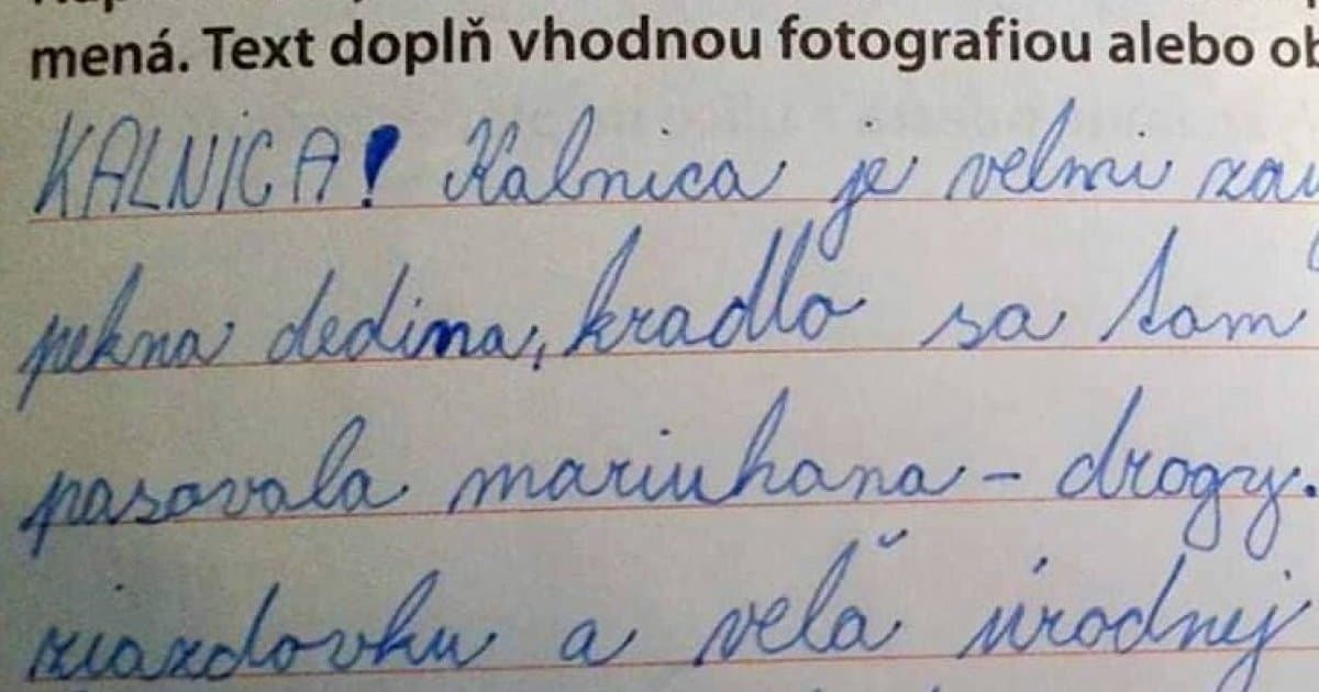 Písali sloh o obci, v ktorej bývajú. Tento vie evidentne viac než dosť!