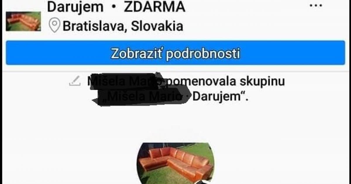 Rozhodol sa, že daruje svoju starú sedačku. Prvý záujemca mal zvláštnu otázku