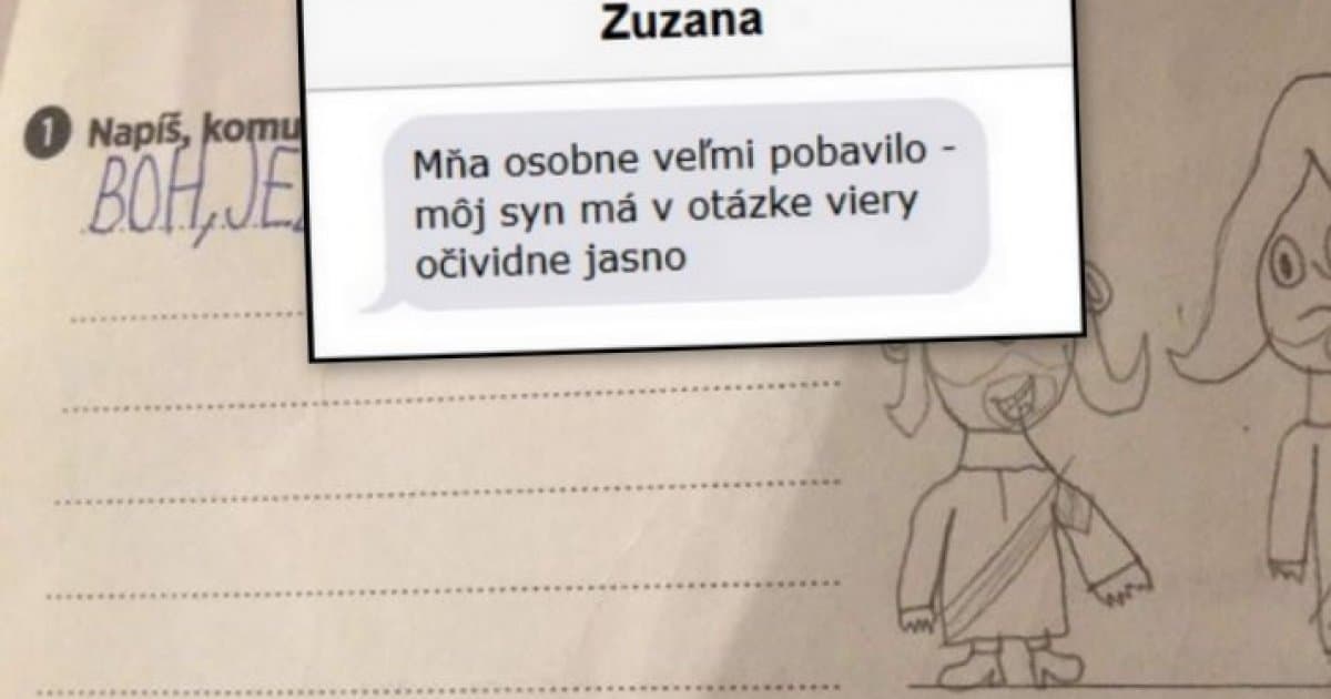 Mal napísať komu verí a nakresliť obrázok. Jeho mamu to nesmierne pobavilo!