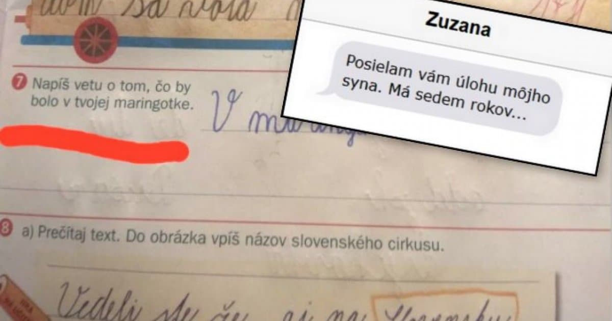 Mal napísať, čo by chcel mať v maringotke. Učiteľka sa isto potešila!