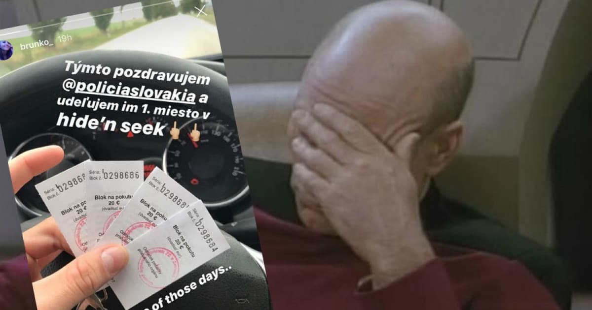 Mladý Slovák sa vysmieval polícii na Instagrame, za detail na fotke schytal pokutu