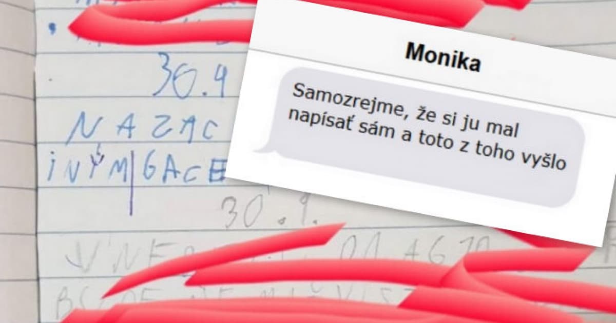 Malý druhák priniesol domov poznámku. Napísať si ju musel sám!