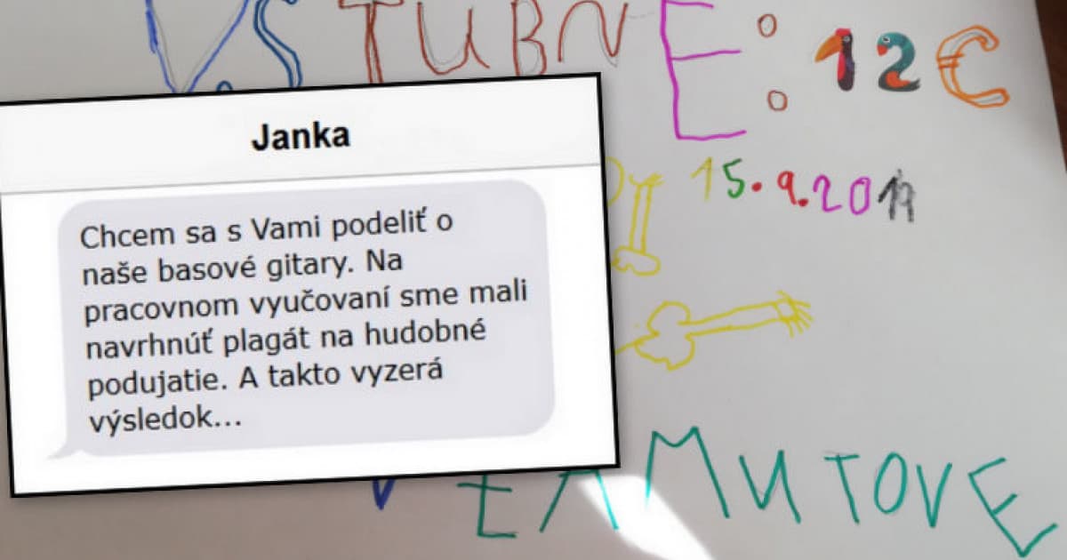 V škole navrhovali plagát na hudobné podujatie. Tie gitary sa mu naozaj vydarili!