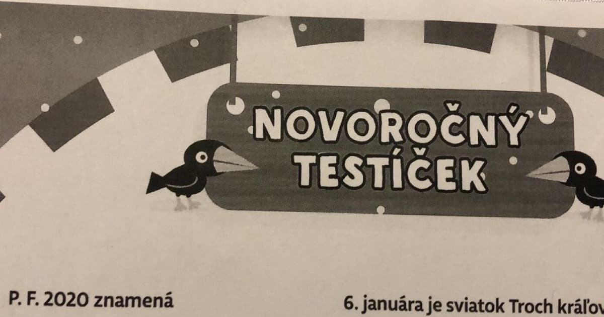 V škole mali novoročný testíček. Čo znamená podľa 8-ročného skratka P.F. 2020?