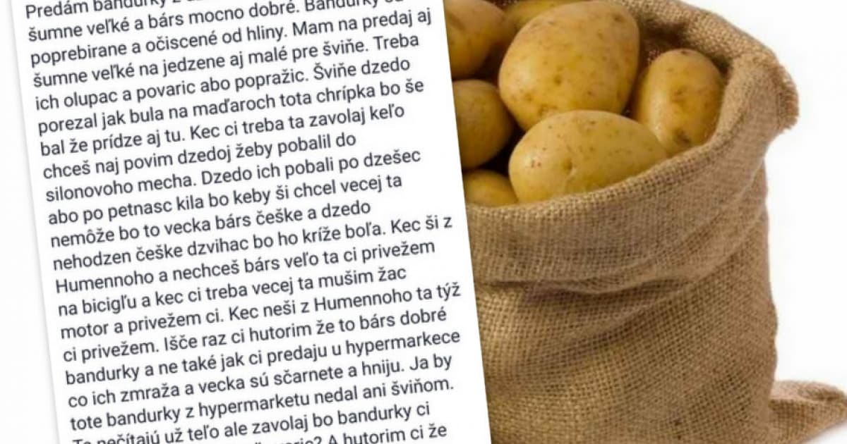 Pán má na predaj „bárs dobré bandurky“. Jeden z najlepších inzerátov!