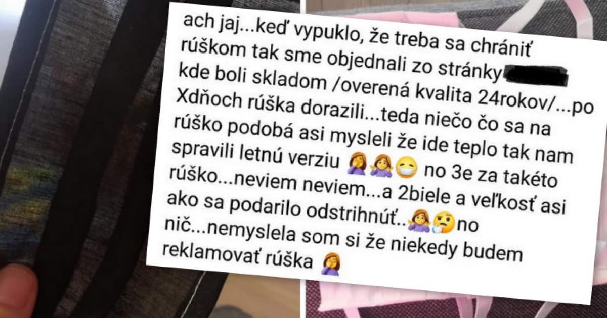 Objednala si rúška, no nebola šťastná z toho, čo je prišlo: „3 eurá za jedno!“