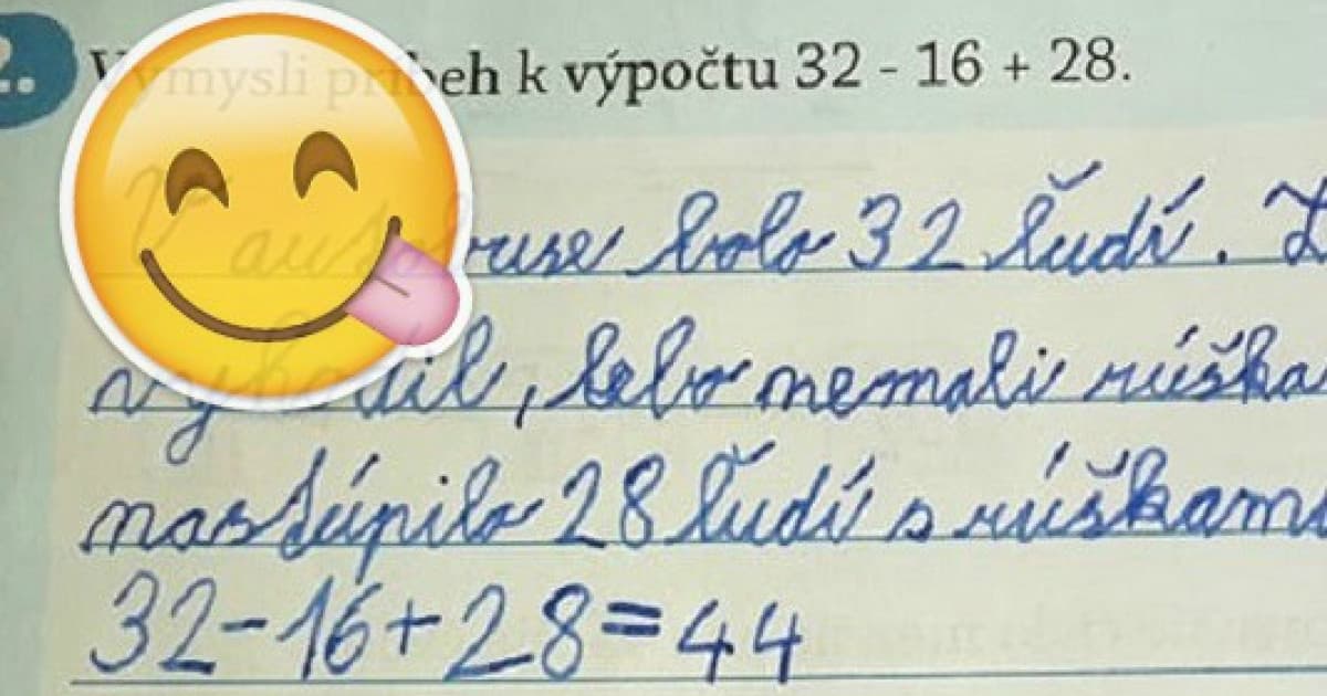 Mal vymyslieť slovnú úlohu na zadaný príklad. My mu dávame jednotku s hviezdičkou!