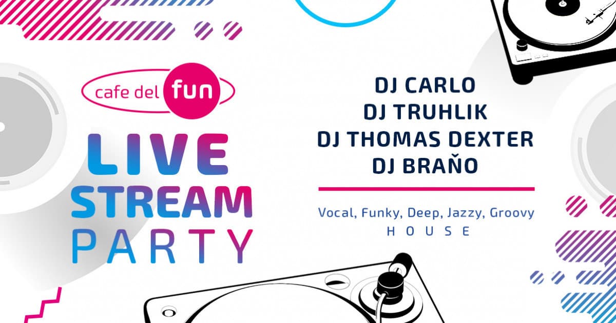 CAFE DEL FUN PARTY: Daj si live stream 4 najlepších dídžejov v histórii Fun rádia