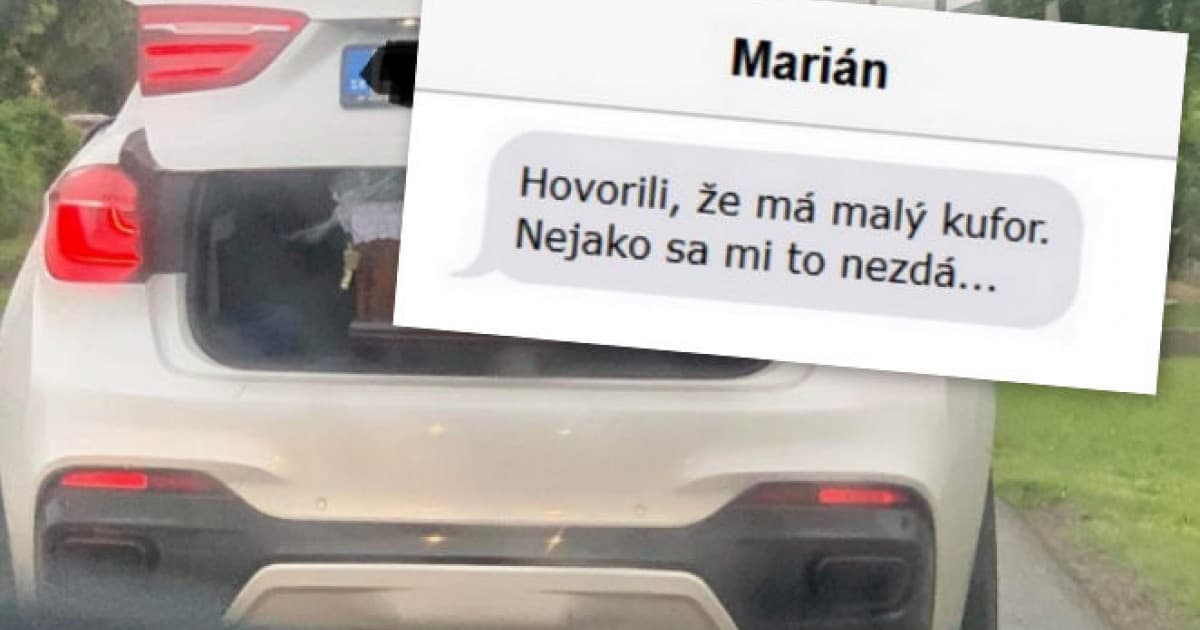 Keď uvidel, čo má v kufri auto pred ním, nevedel sa prestať smiať