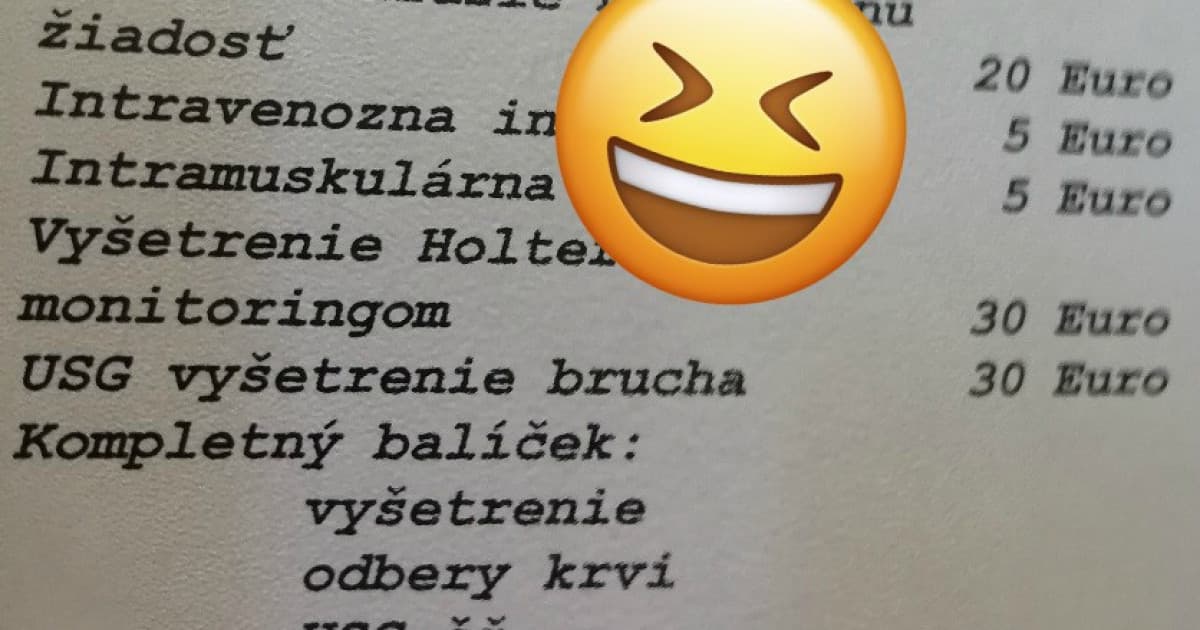 Poslucháčku pobavil nový cenník u doktorky. Za 5 eur môžeš mať aj toto!