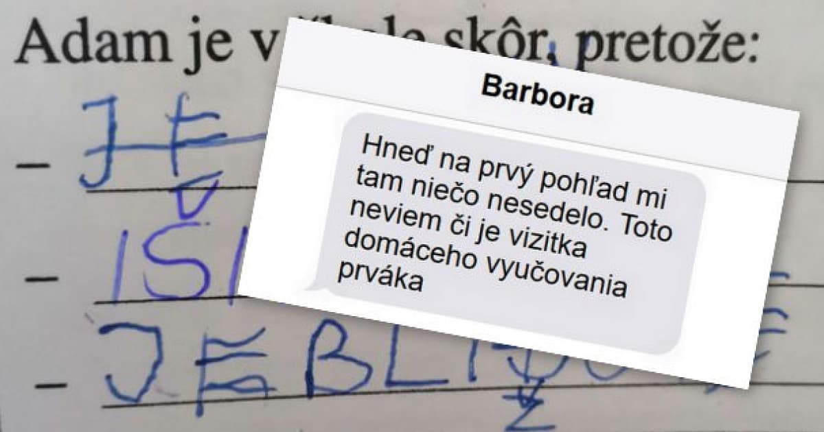 Keď uvidela úlohu svojho syna, skoro odpadla od smiechu: „Mohol toto odovzdať?“