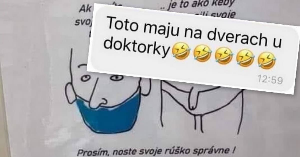 Prišla k doktorke a na dverách tento oznam: „Mňa to pobavilo“