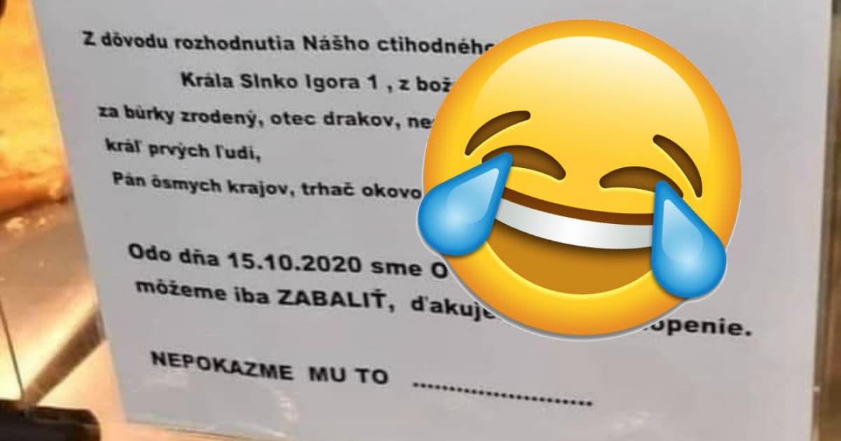 V Hlohovci sa objavil takýto odkaz: „Z dôvodu rozhodnutia nášho ctihodného...“