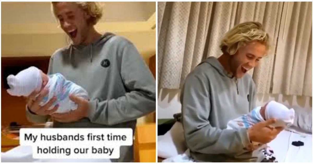 Čerstvá mamička zverejnila krásne video, kedy jej manžel po prvýkrát uvidel ich bábätko