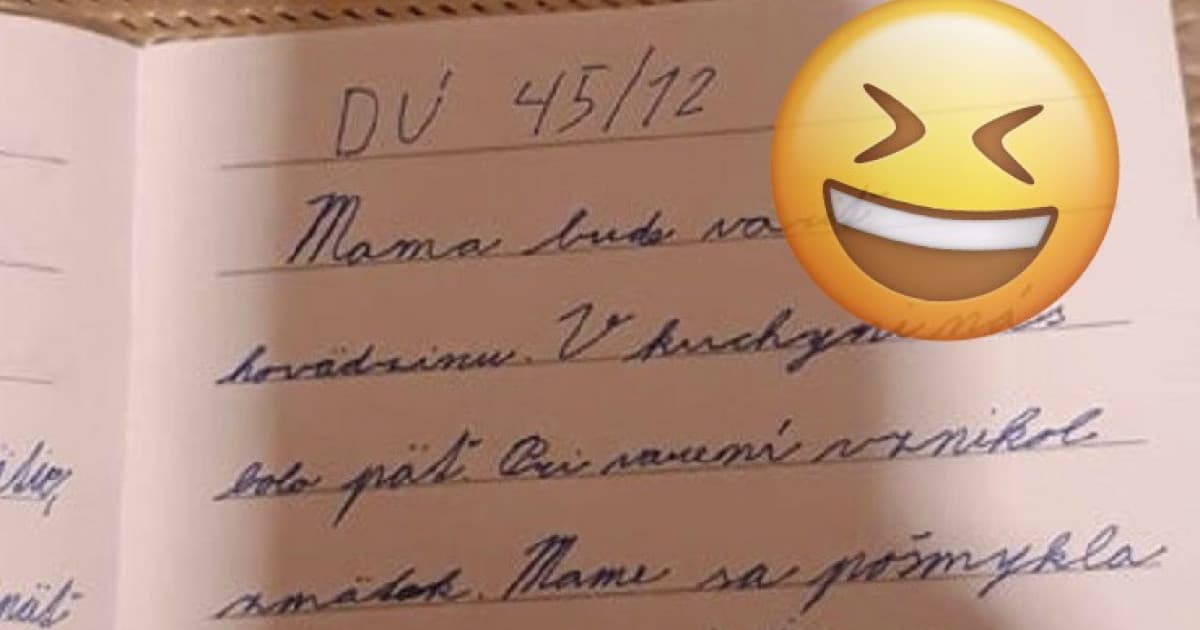 Za úlohu mala napísať štyri vety a čo najviac hlások „ä“. Pekne si s tým poradila!