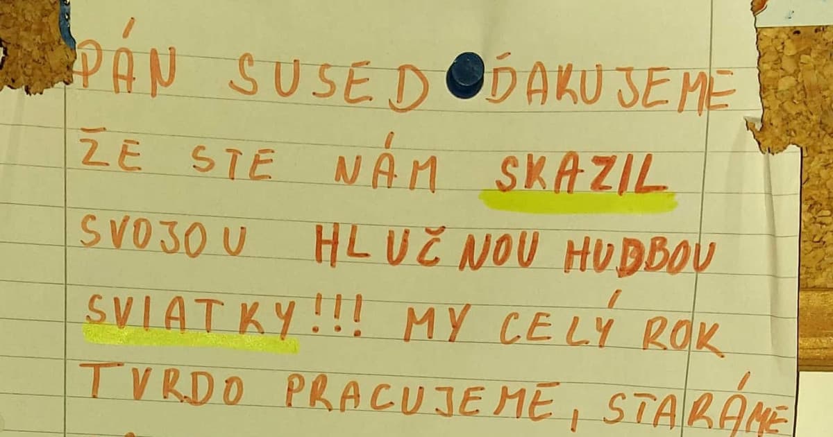 Sused mu „skazil sviatky“ hlasnou hudbou. Napísal odkaz, dostal odpoveď!