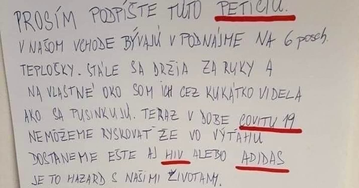 Do bytovky sa im nasťahovali „teplošky“. Pani má strach, preto vyzýva susedov!